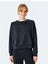 Modal Kumaş Bisiklet Yaka Uzun Kollu Basic Sweatshirt 3