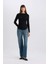 Slim Fit Dar Kesim Bisiklet Yaka Basic Düz Soft Touch Uzun Kollu Tişört E5884AX25SP 2