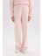 Straight Fit Eşofman Altı Standart Boy Basic Düz Cepli Beli Lastikli Geniş Bol Paça E4739AX24CW 4