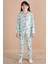 Yeşil Tavşan Baskılı Kız Çocuk Pijama Takımı 20124 2