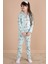 Yeşil Tavşan Baskılı Kız Çocuk Pijama Takımı 20124 3