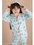 Yeşil Tavşan Baskılı Kız Çocuk Pijama Takımı 20124 4