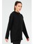 Siyah Regular Fit Düz Kapüşonlu Kadın Tunik - SC1109 4