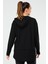 Siyah Regular Fit Düz Kapüşonlu Kadın Tunik - SC1109 5