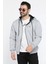 Kapüşonlu Fermuarlı Üç Iplik Şardonlu Erkek Sweatshirt 1