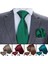 Çok Renkli Stil No.5132 Boyutu Erkekler Için Lüks Ipek Kravat Iş Plaid Kontroller Dokuma Mendil Kol Düğmesi Formal Set (Yurt Dışından) 1