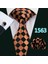 Çok Renkli Stil No.5132 Boyutu Erkekler Için Lüks Ipek Kravat Iş Plaid Kontroller Dokuma Mendil Kol Düğmesi Formal Set (Yurt Dışından) 5