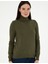 Kadın Haki Slim Fit Basic Kazak 50290579-VR238 3