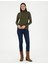 Kadın Haki Slim Fit Basic Kazak 50290579-VR238 4
