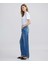 Eskitme efektli wide leg fit jean pantolon IW6240018004629 2