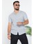 Slim Fit Çizgili Keten Erkek Gömlek 1