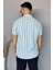 Slim Fit Çizgili Keten Erkek Gömlek 4