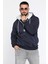 Erkek Kapüşonlu Yarım Fermuarlı Şardonlu Slim Fit Üç Iplik Sweatshirt 1