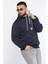 Erkek Kapüşonlu Yarım Fermuarlı Şardonlu Slim Fit Üç Iplik Sweatshirt 2