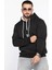 Erkek Kapüşonlu Yarım Fermuarlı Şardonlu Slim Fit Üç Iplik Sweatshirt 1