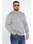 Bisiklet Yaka Kabartma Baskılı Üç Iplik Şardonlu Erkek Sweatshirt 1