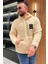 Erkek Kapüşonlu Kanguru Cepli Peluş Sweatshirt 1