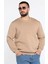 Erkek Bisiklet Yaka Şardonlu Üç Iplik Sweatshirt 2