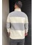 Polo Yaka Renk Garnili Üç Iplik Şardonlu Erkek Sweatshirt 3