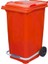 Turuncu Plastik Metal Pedallı Çöp Konteyneri 240 Litre Konteyner - Isıya Dayanıklı Malzeme - 1