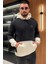 Erkek Kapüşonlu Kanguru Cepli Şardonlu Üç Iplik Sweatshirt 2