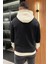 Erkek Kapüşonlu Kanguru Cepli Şardonlu Üç Iplik Sweatshirt 3