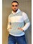 Erkek Kapüşonlu Renk Garnili Polar Sweatshirt 1