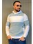 Erkek Kapüşonlu Renk Garnili Polar Sweatshirt 2