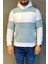 Erkek Kapüşonlu Renk Garnili Polar Sweatshirt 4