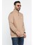 Dik Yaka Yarım Fermuarlı Üç Iplik Şardonlu Erkek Sweatshirt 2