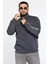 Dik Yaka Yarım Fermuarlı Üç Iplik Şardonlu Erkek Sweatshirt 2