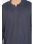 Erkek Polo Yaka Kendinden Desenli Sweatshirt 4