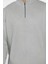 Erkek Dik Yaka Yarım Fermuarlı Kendinden Desenli Sweatshirt 4