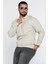 Erkek Polo Yaka Kendinden Desenli Sweatshirt 2