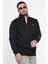 Dik Yaka Yarım Fermuarlı Üç Iplik Şardonlu Erkek Sweatshirt 2