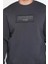 Erkek Yazı Baskılı Şardonlu Üç Iplik Sweatshirt 4