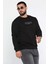 Erkek Yazı Baskılı Şardonlu Üç Iplik Sweatshirt 2