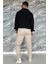 Erkek Double Face Düz Paça Çift Fleto Cep Jogger Pantolon P-00012625 3