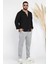 Erkek Double Face Düz Paça Çift Fleto Cep Jogger Pantolon P-00012625 2