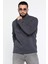 Erkek Dik Yaka Yarım Fermuarlı Şardonlu Üç Iplik Sweatshirt 1