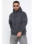 Kapüşonlu Kanguru Cepli Üç Iplik Şardonlu Erkek Sweatshirt 1
