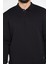Erkek Polo Yaka Şardonlu Üç Iplik Sweatshirt 4