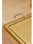 Battal Boy Gold Renk Metal Servis Tepsisi - Gold Kulplu Şık Tasarım 3