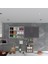 Kenzlife hazır mutfak dolabı patlıcan60 gri mod2 60*160*32 mebran kapak suntalam gövde 2