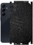 Samsung A55 ile Uyumlu Deri Desenli Siyah Arka Kaplama 1