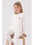 Kız Çocuk Beyaz Uzun Kol Pijama Takım 3
