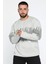Erkek Bisiklet Yaka Baskılı Sweatshirt 1