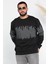 Erkek Bisiklet Yaka Baskılı Sweatshirt 1