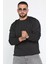 Erkek Bisiklet Yaka Kabartma Desen Yazılı Sweatshirt 1