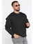 Erkek Bisiklet Yaka Kabartma Desen Yazılı Sweatshirt 2